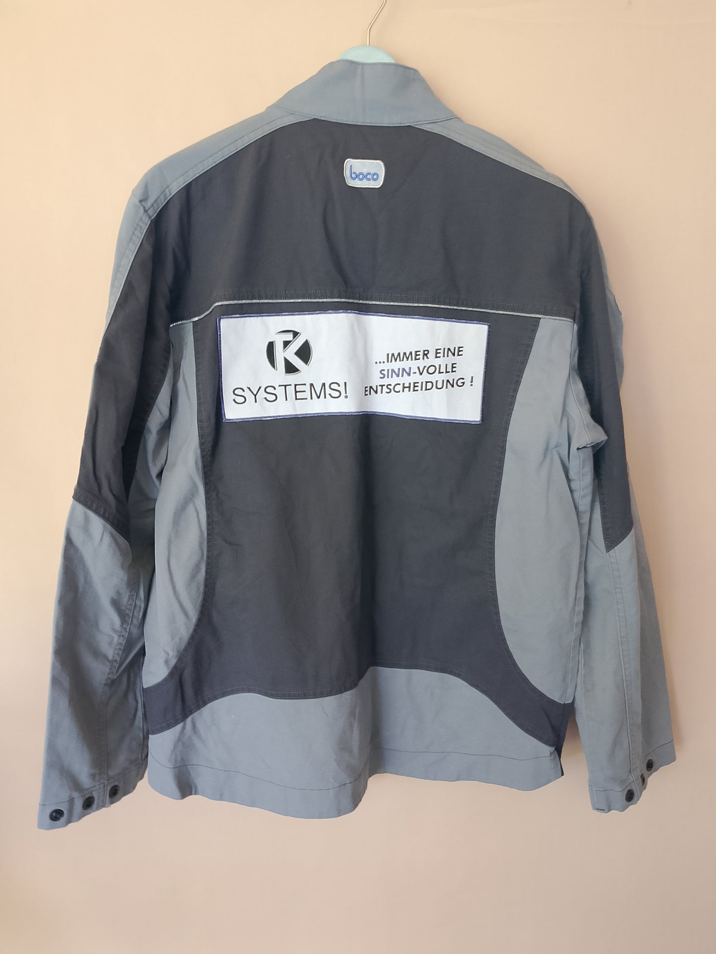 Jachetă de lucru bicolora, gri-negru, model modern - Confort și durabilitate pentru munca ta! Marime 50
