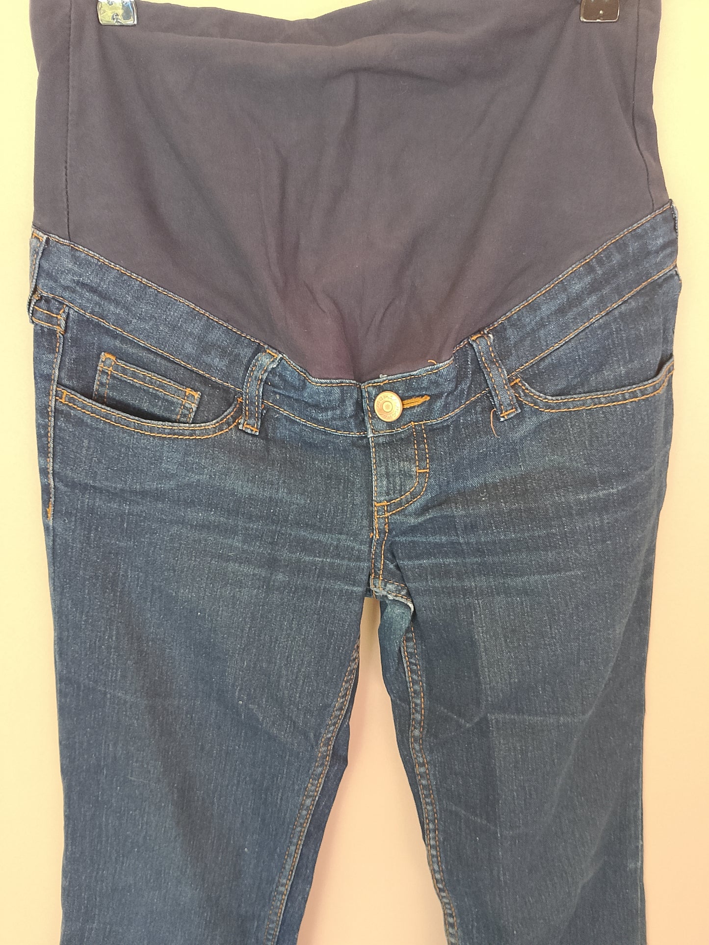 Jeans de maternitate, albaștri, mărimea 38 - Confort și stil pentru viitoarele mămici!