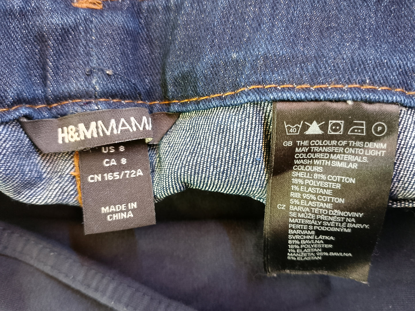 Jeans de maternitate, albaștri, mărimea 38 - Confort și stil pentru viitoarele mămici!