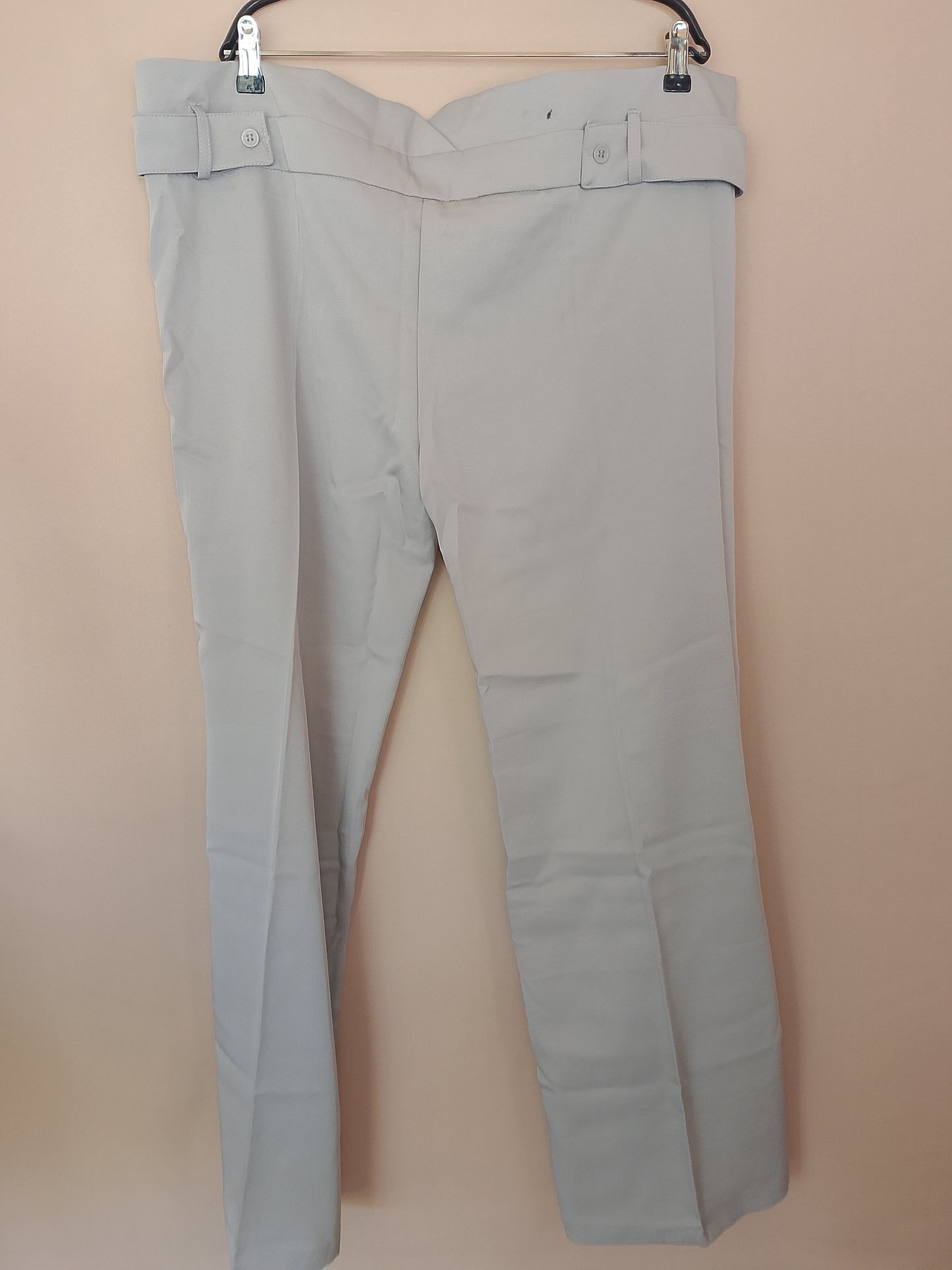 Pantaloni de damă, gri/bej, mărimea 54/56 - Design modern cu talie înaltă!