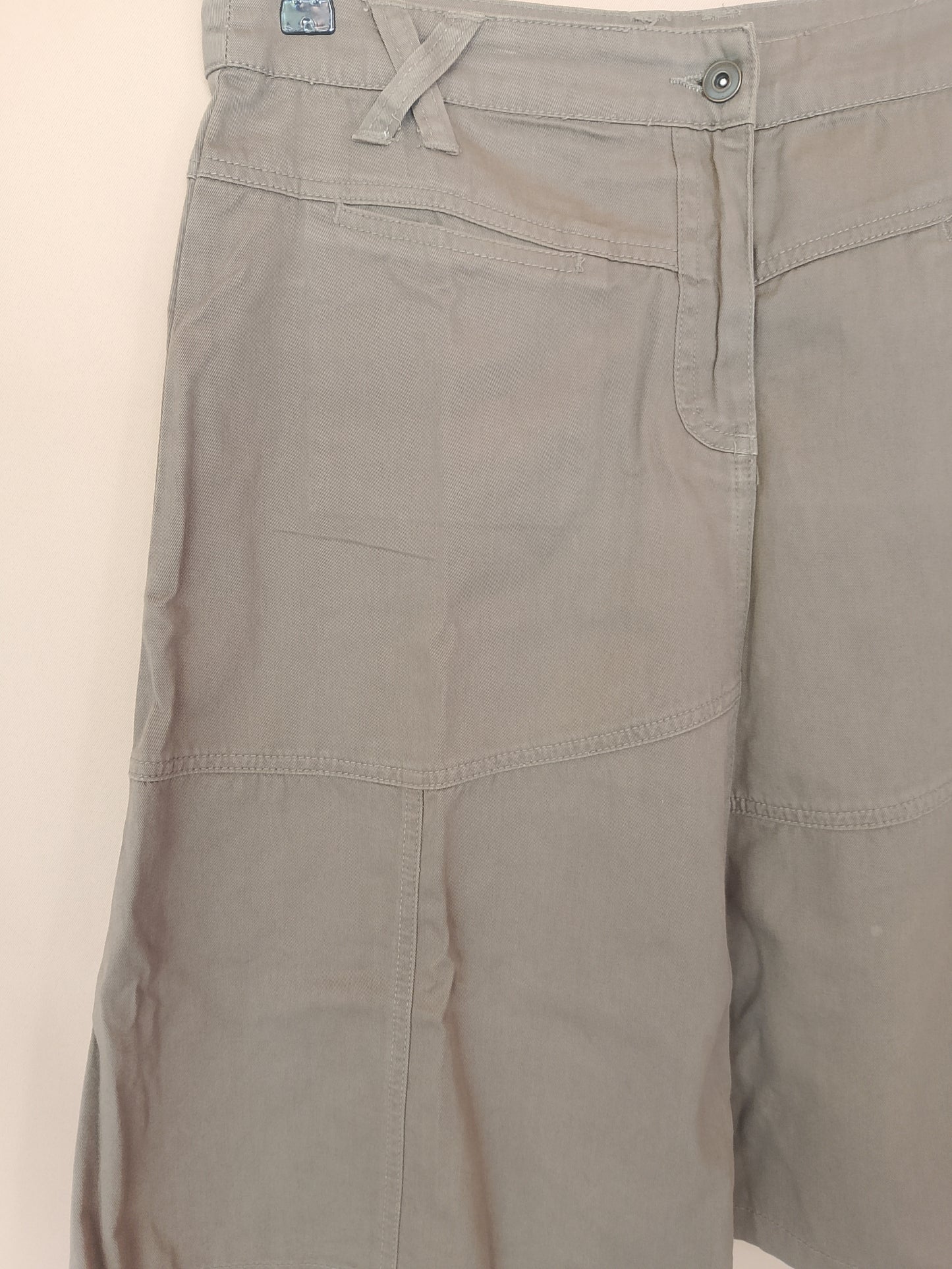 Fustă de damă casual, bej/kaki, croi A-line - Nouă, cu etichetă!