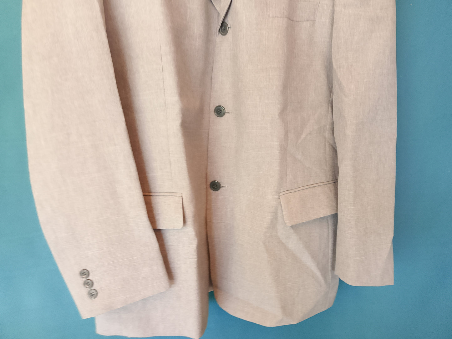 Sacou Elegant Bărbați, Mărimea XL, Culoare Roz Deschis/Bej - Stil Raffinat și Versatil!