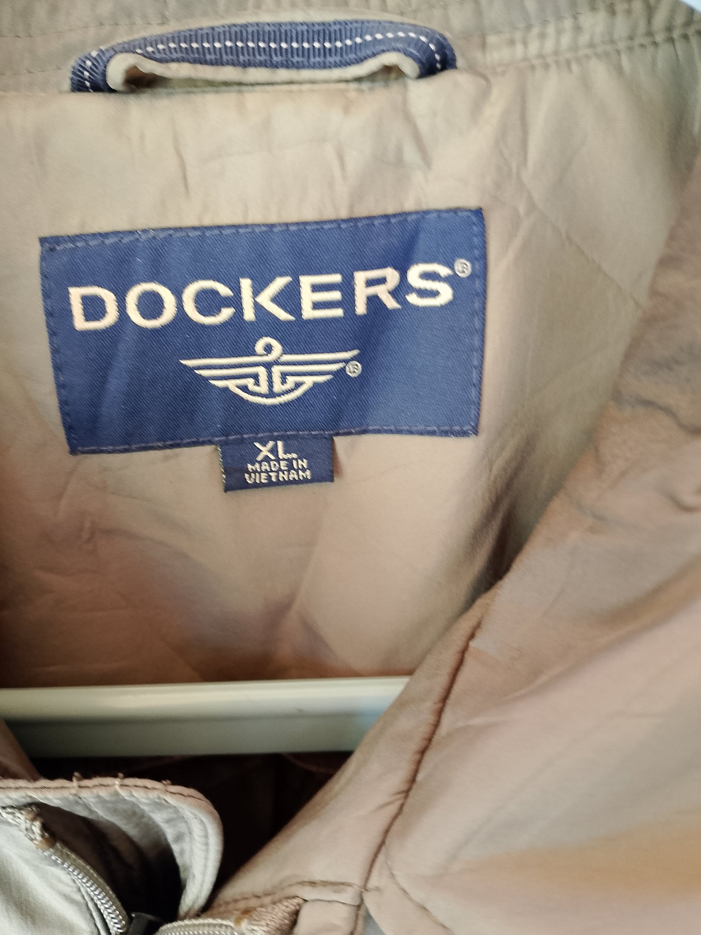 Jachetă de Vânt 'DOCKERS' pentru bărbați, Mărimea XL, Culoare bej deschis - Eleganță și Funcționalitate!