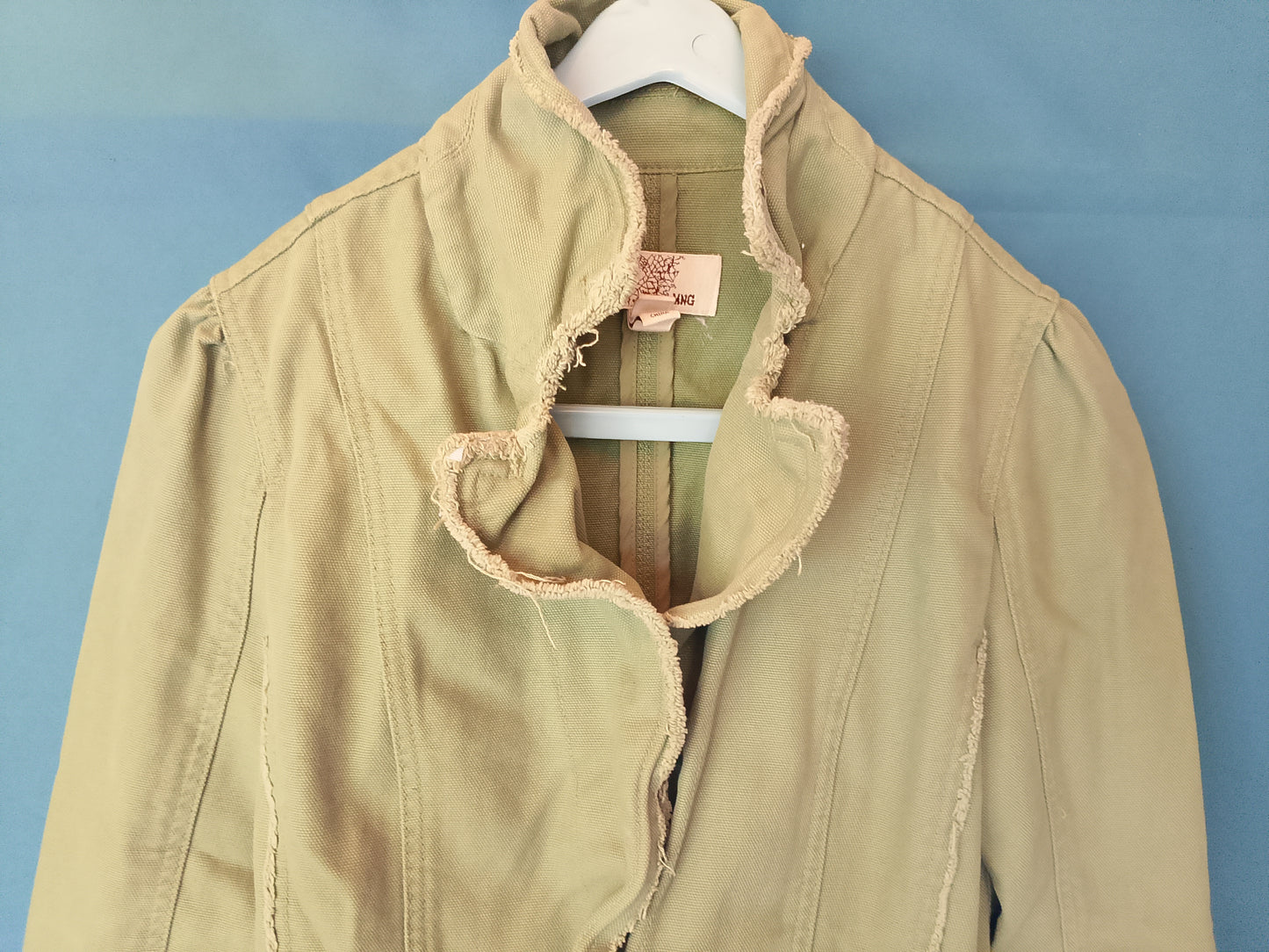 Jachetă/Sacou 'MNG' (Mango), Stil Vintage/Boho, Mărimea M, Culoare Verde Măsliniu - O piesă de efect!