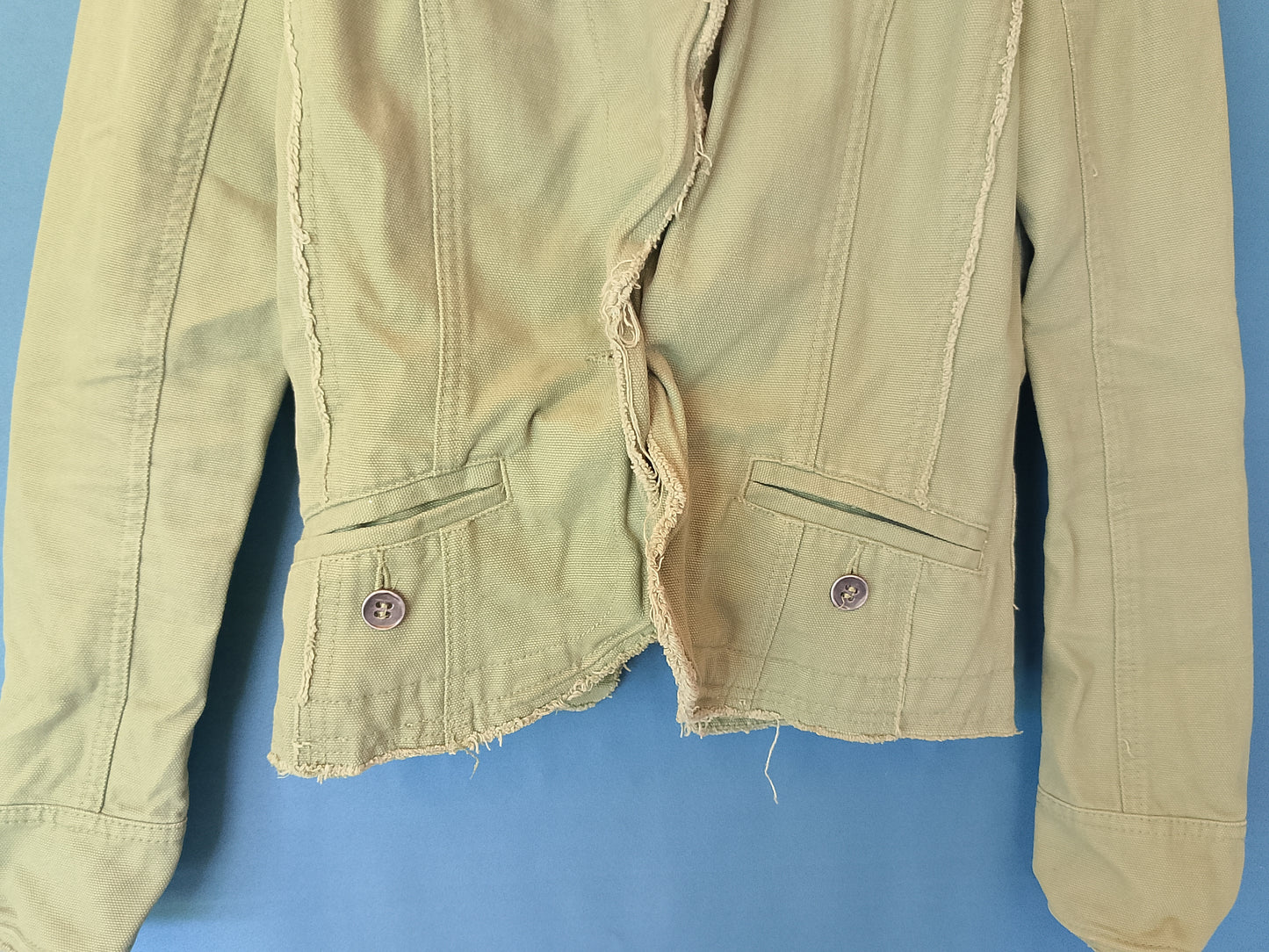 Jachetă/Sacou 'MNG' (Mango), Stil Vintage/Boho, Mărimea M, Culoare Verde Măsliniu - O piesă de efect!