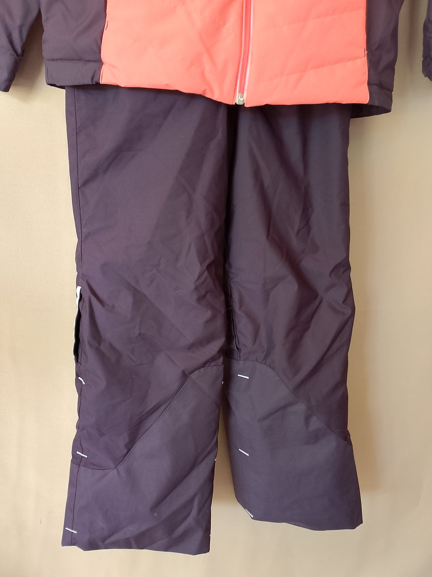 Costum de schi/snowboard Wed'ze, pentru copii, mov cu detalii portocalii, ideal pentru pârtie