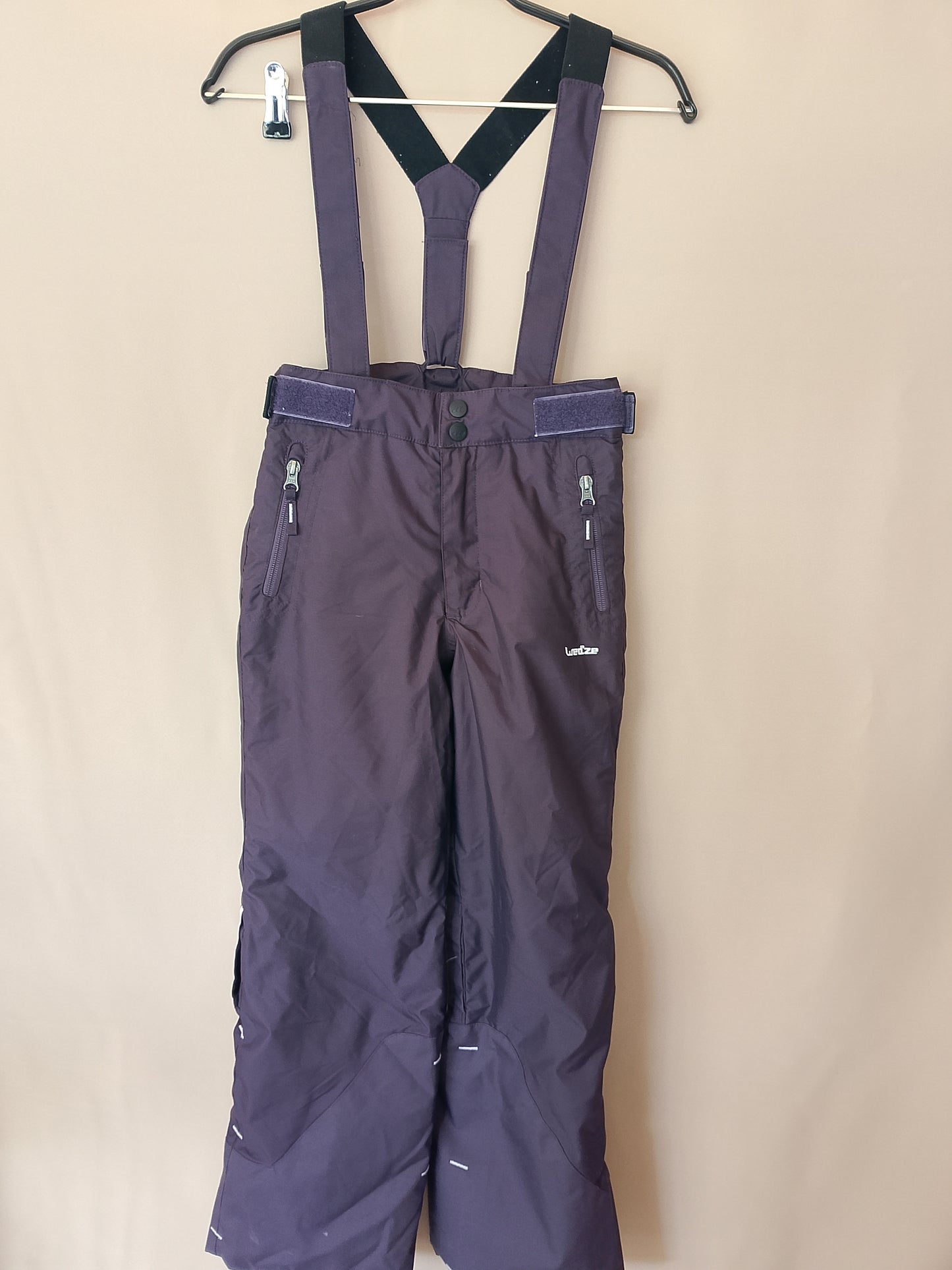 Costum de schi/snowboard Wed'ze, pentru copii, mov cu detalii portocalii, ideal pentru pârtie