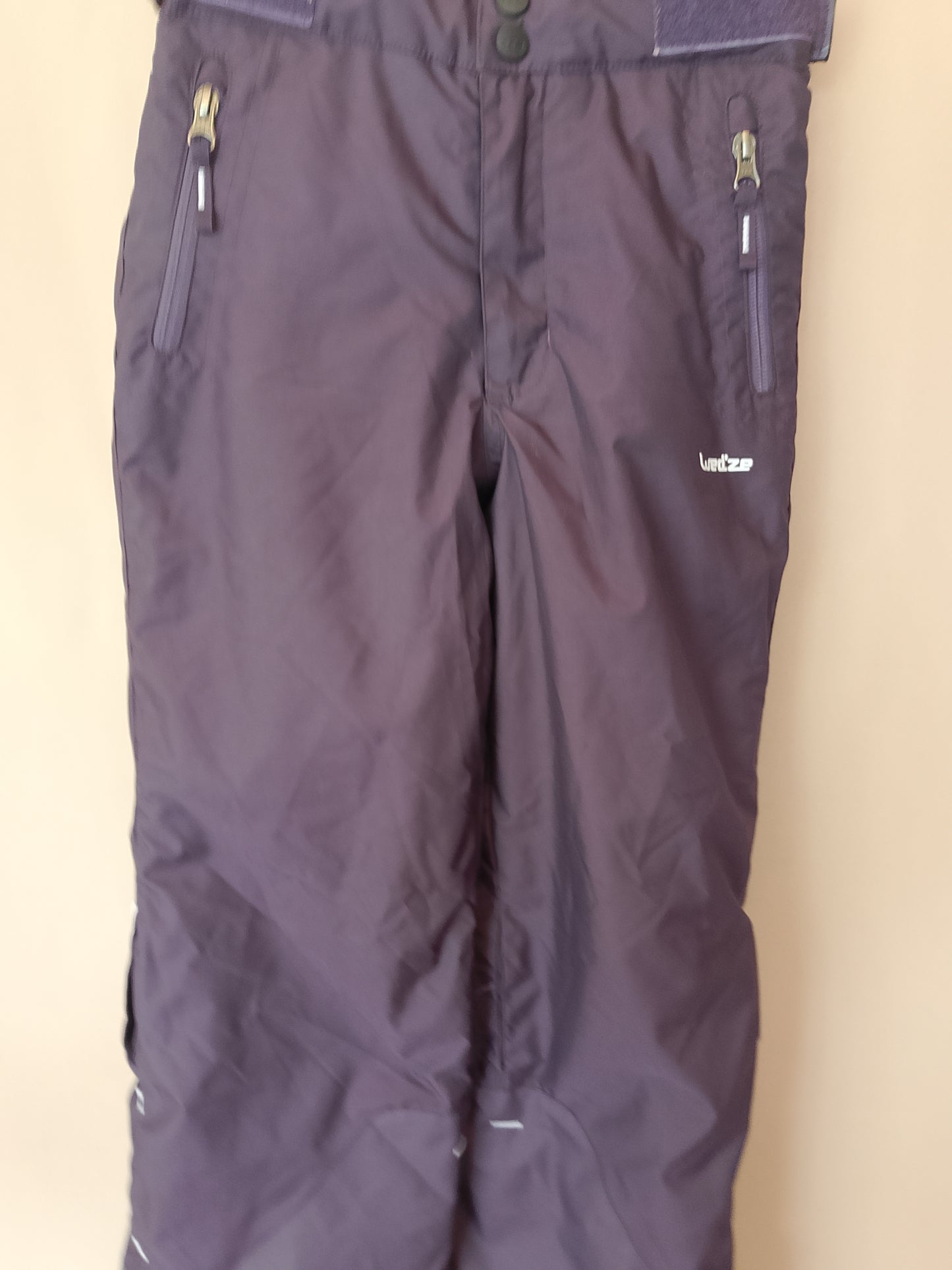 Costum de schi/snowboard Wed'ze, pentru copii, mov cu detalii portocalii, ideal pentru pârtie