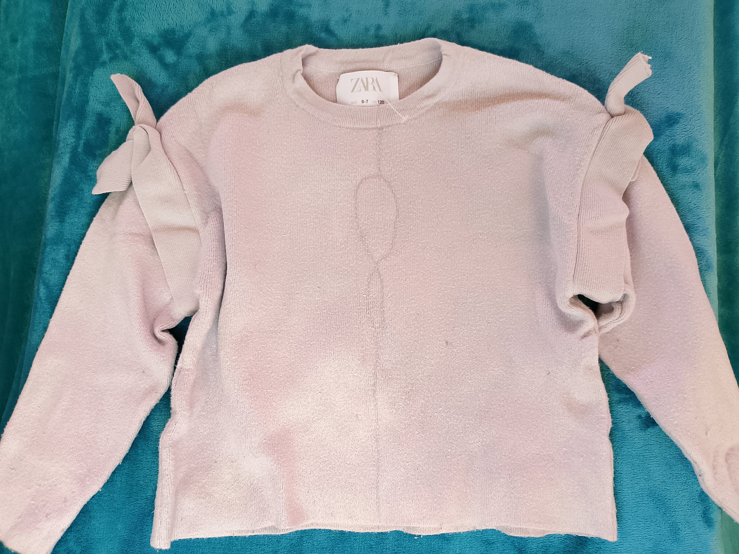 Pulover Zara Baby cu funde pe umeri - un model chic pentru cei mici! 6-7 ani.