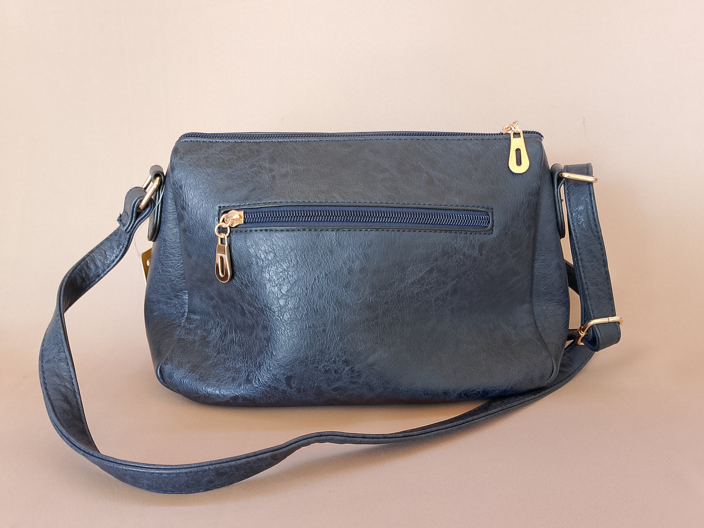 Geantă Crossbody/Umăr cu Blocuri de Culori, Bleumarin, Roșu și Crem - Stil Modern
