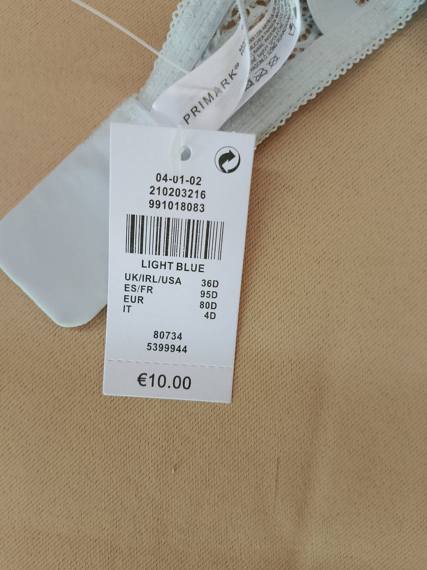 Delicatețe Cromatică: Sutien Primark cu Dantelă Fină, Nuanță Light Blue – Confort și Stil! 80D
