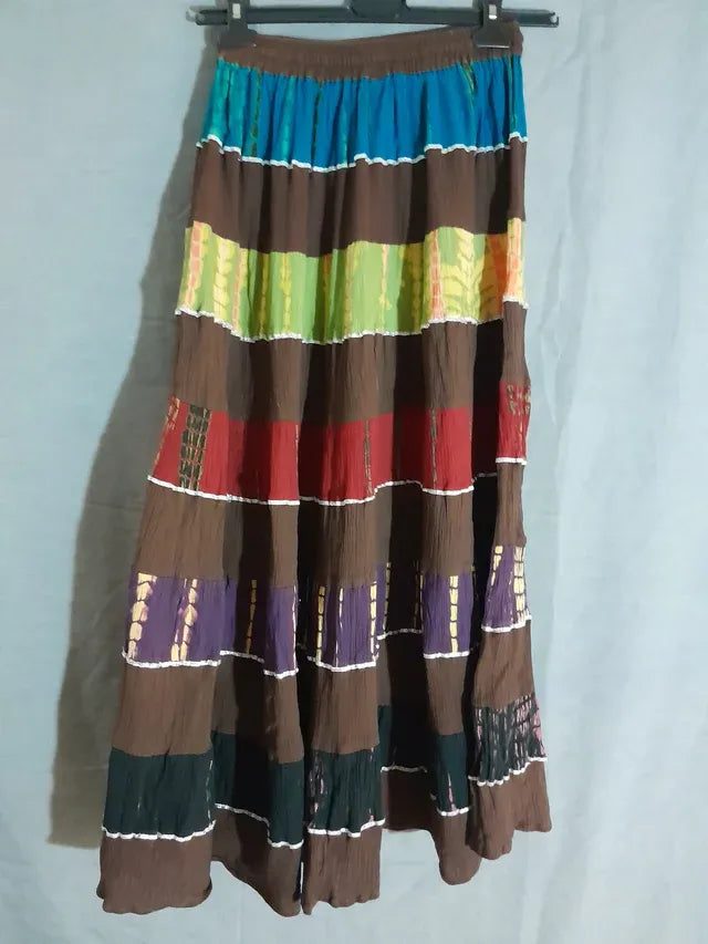 Fusta lunga multicolor. 100% bumbac.