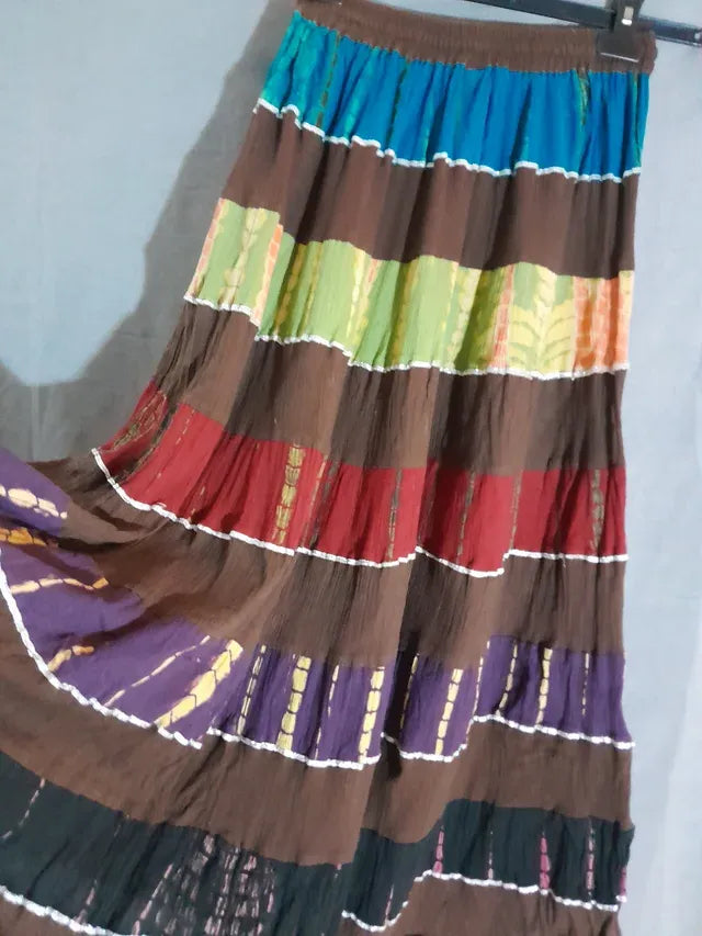 Fusta lunga multicolor. 100% bumbac.