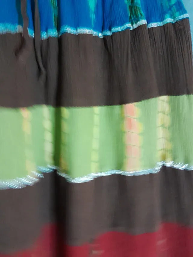 Fusta lunga multicolor. 100% bumbac.