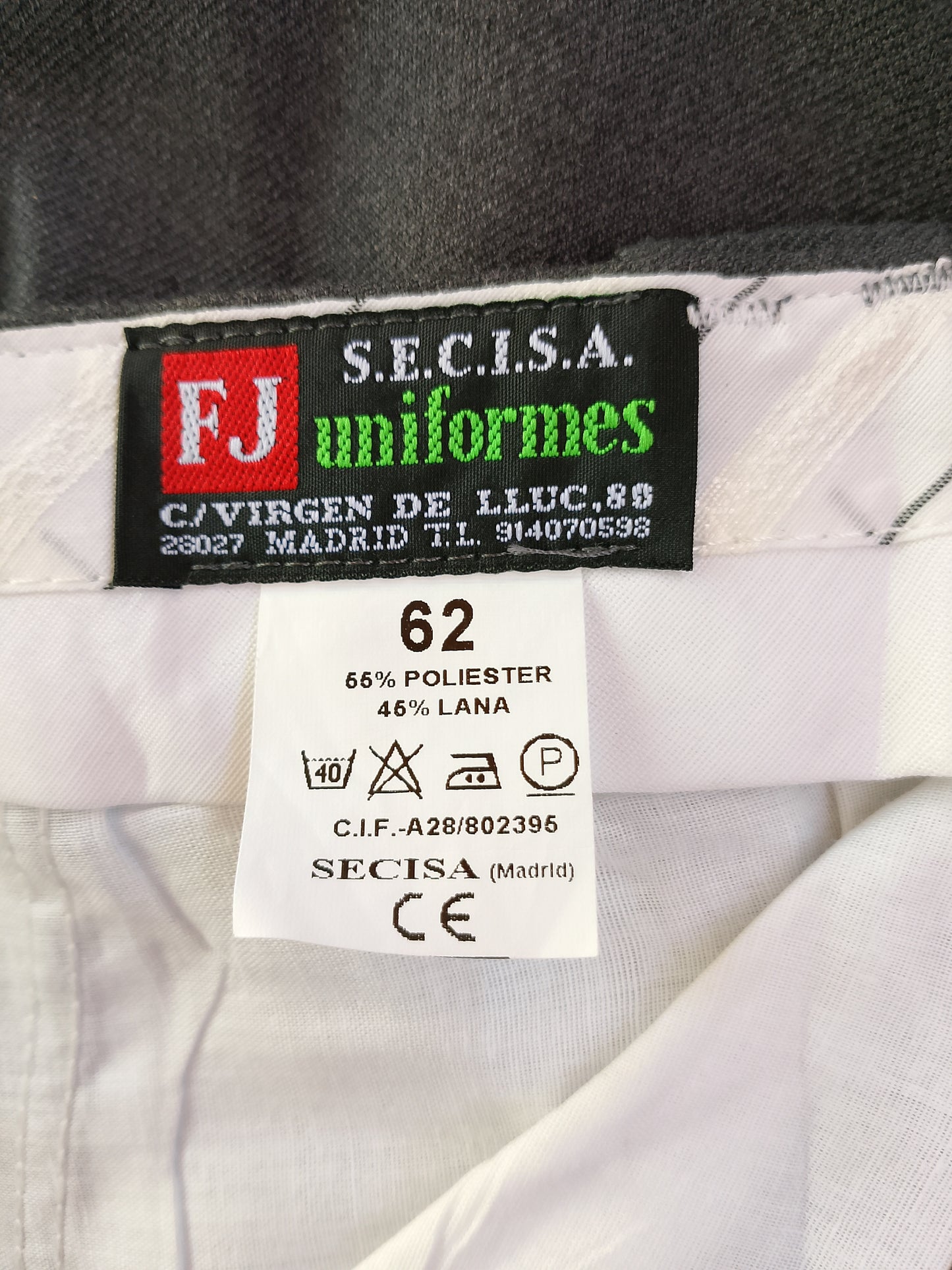Pantaloni uniformă "FJ S.E.C.I.S.A. Uniformes" - Calitate superioară pentru profesioniști. Marime 62.