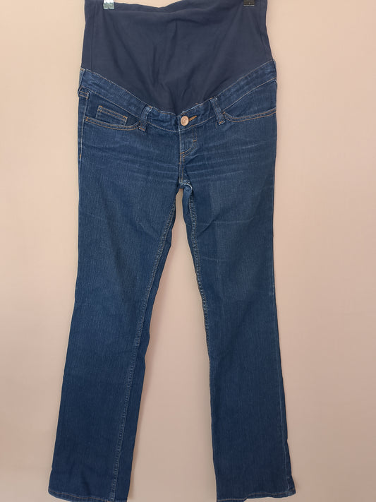 Jeans de maternitate, albaștri, mărimea 38 - Confort și stil pentru viitoarele mămici!