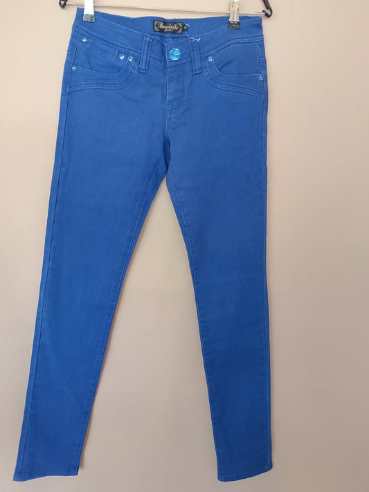 Pantaloni de damă, denim, albastru închis - Model clasic și versatil. Marime 38