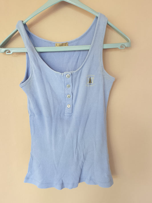 Top/Maiou cu Nervuri Bleu - O Îmbrățișare de Confort pentru Vară!