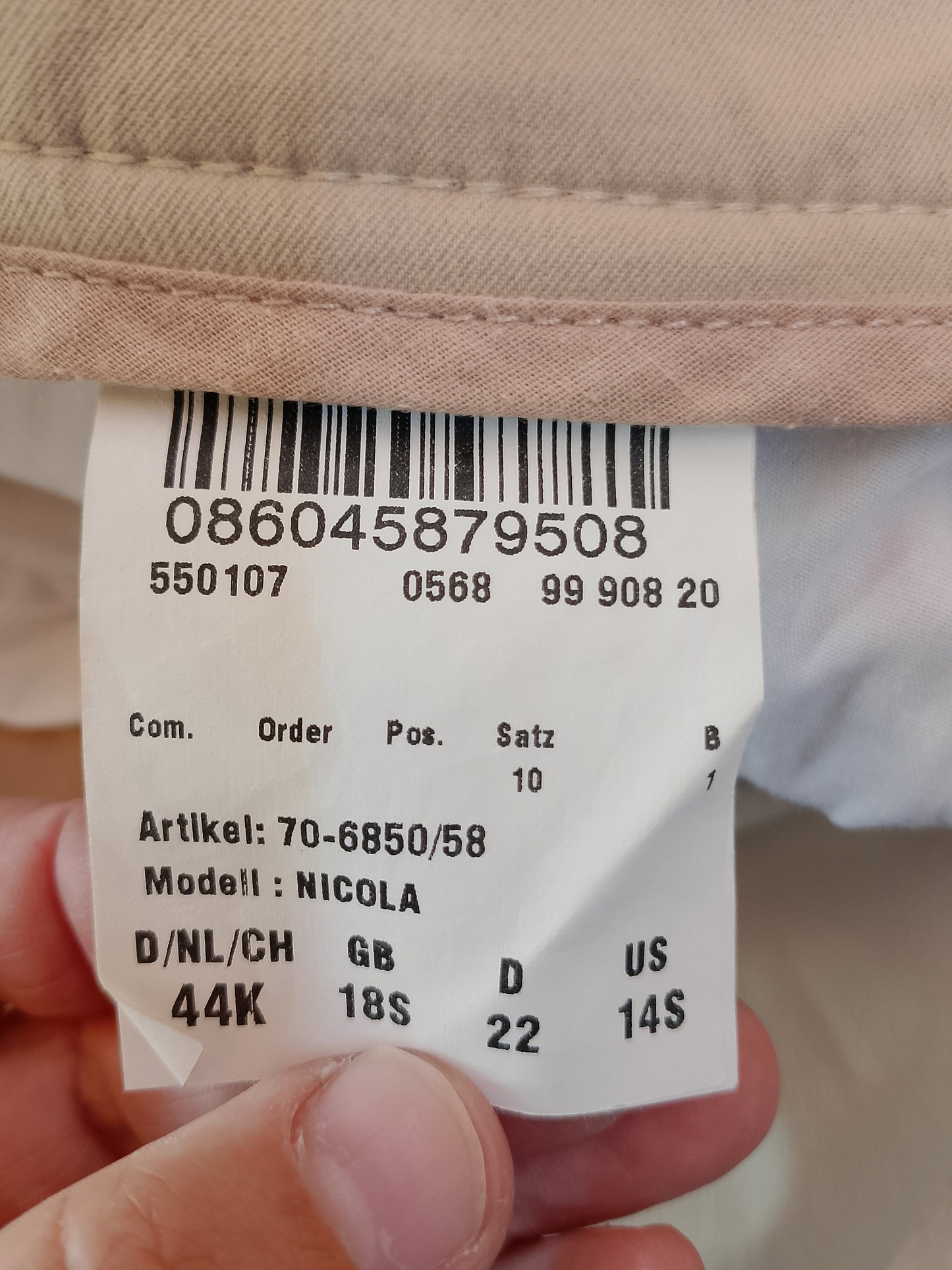 Pantaloni Casual Eleganti 'Modell Nicola', Culoare bej, Mărimea 44K - Croială Confortabilă!