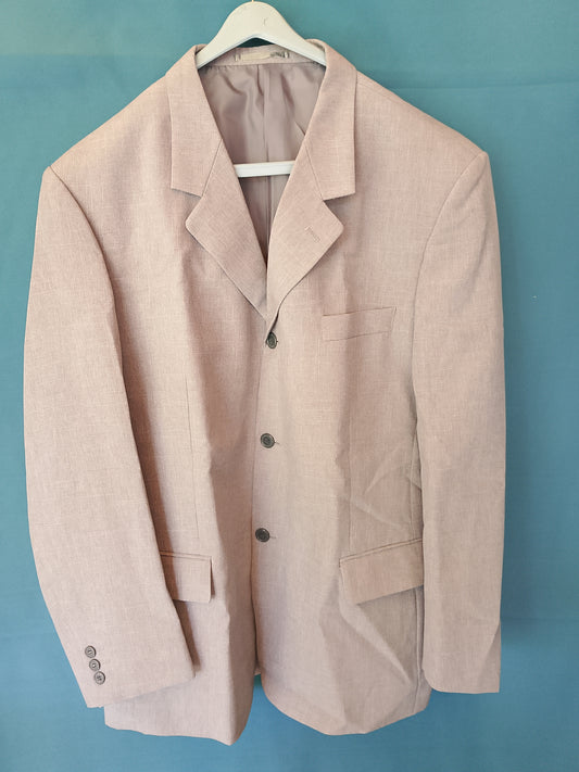 Sacou Elegant Bărbați, Mărimea XL, Culoare Roz Deschis/Bej - Stil Raffinat și Versatil!