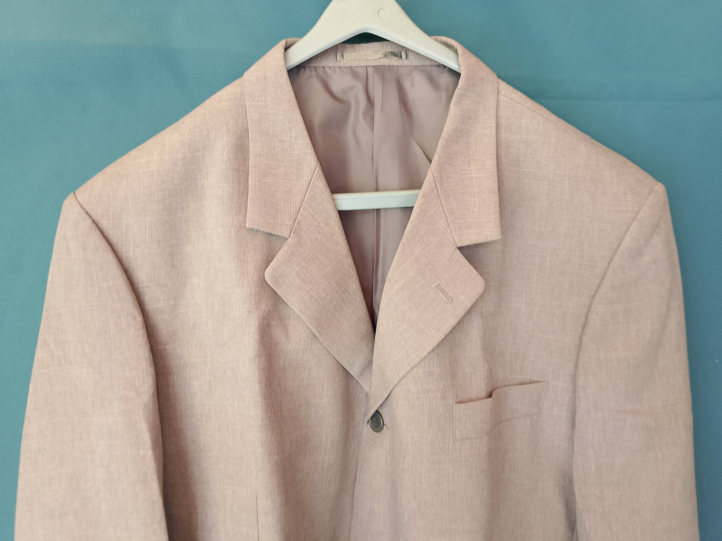 Sacou Elegant Bărbați, Mărimea XL, Culoare Roz Deschis/Bej - Stil Raffinat și Versatil!