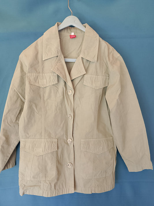 Jachetă Cargo de damă, Culoare Bej, Mărimea P, Buzunare frontale - Stil Casual Clasic!