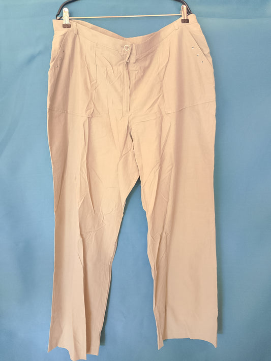Pantaloni Casual de damă, Culoare Bej, Mărimea 48, NOI cu etichetă - Confort și Stil!