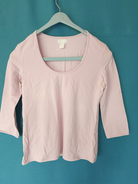 Bluză de Damă, Mânecă 3/4, Culoare Roz Pal - Eleganță Casual pentru Femei!