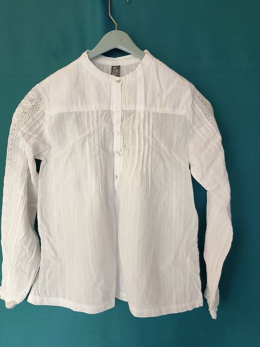 Bluză Albă de Fetițe Zara Kids, Mărimea 11-12 ani - Eleganță și Rafinament pentru Micuțe Domnișoare!