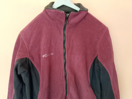 Jachetă fleece Columbia Titanium, vișiniu/negru, pentru femei, mărimea S