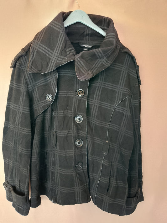 Jachetă / Palton Scurt Dama, Guler Amplu - Stil Urban Chic!