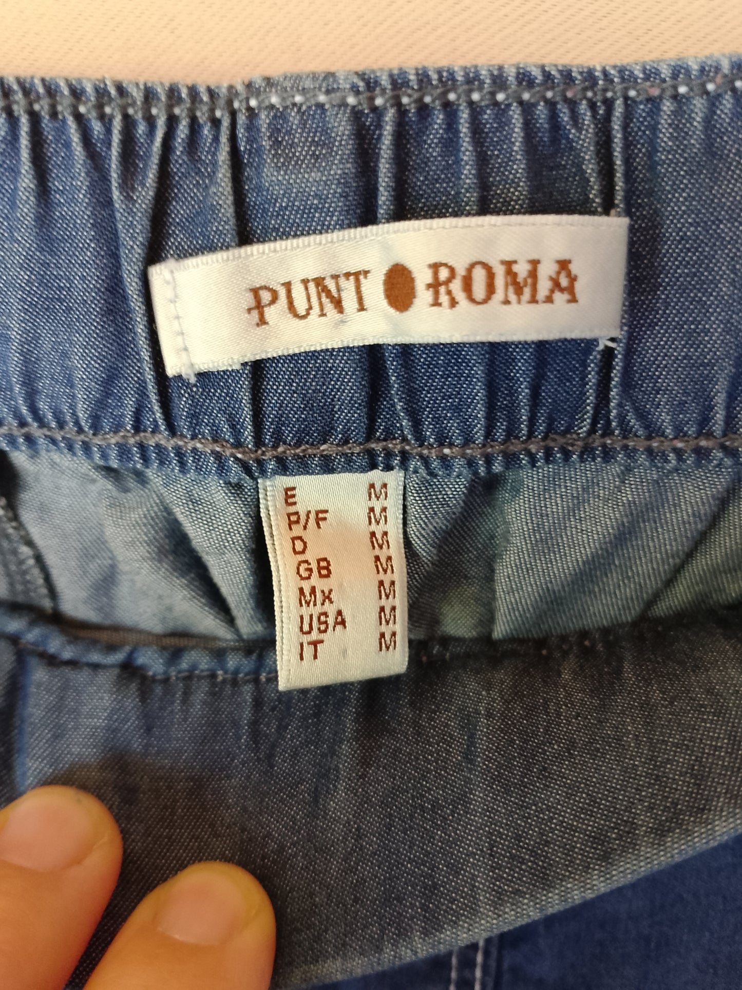 Bermudaș de vară, stil denim, cu talie elastică - Confort și stil casual. Marime M.