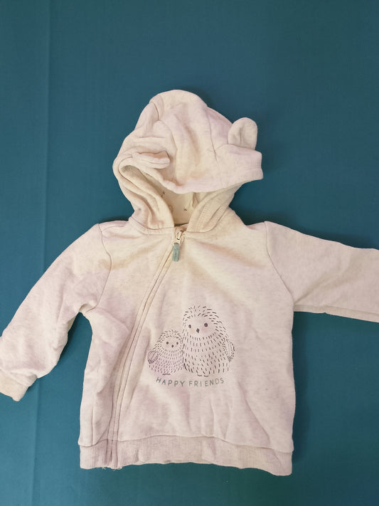 Jachetă cu glugă și urechi de ursuleț, H&M Organic Cotton, pentru bebeluși de 6-9 luni
