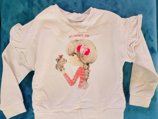 Bluză de fetiță cu volănașe și imprimeu "My Favorite One" - un stil plin de delicatețe!