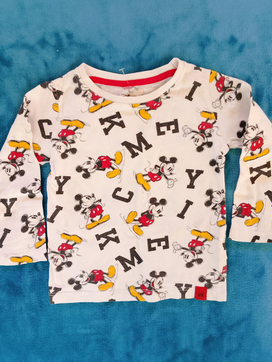 Tricou cu mânecă lungă Mickey Mouse - un clasic Disney pentru copii!  12- 18 luni.