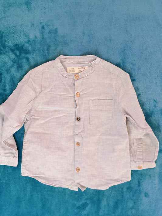 Cămașă Zara cu guler mandarin - eleganță și confort pentru cei mici! 18-24 luni.