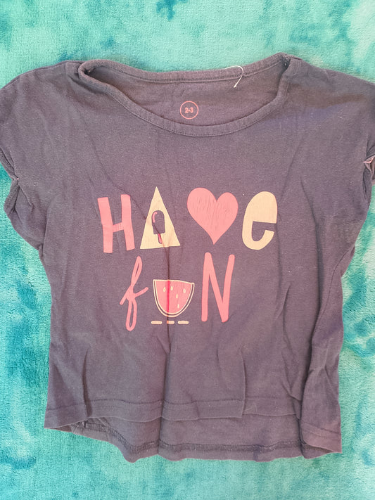 Tricou Copii "Have Fun" Mov – Perfect pentru Joacă (2-3 Ani)!