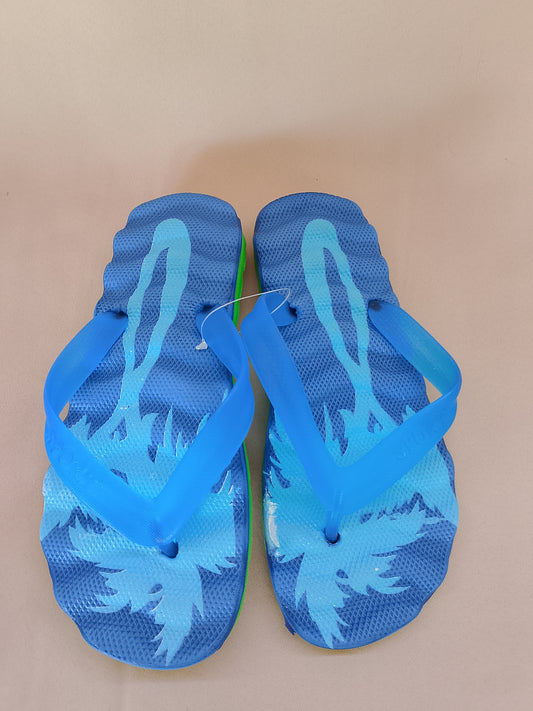 Șlapi/Slapi de Plajă Albaștri cu Palmieri, Tip Flip-Flop - Spirit de Vacanță. Marime 40.