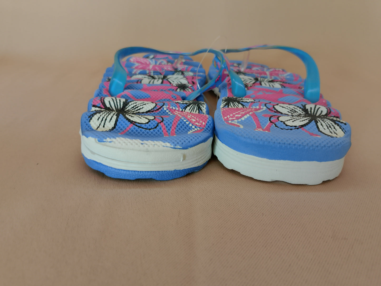 Șlapi/Slapi de Plajă Dama, cu Imprimeu Floral Colorat - Eleganță Tropicală