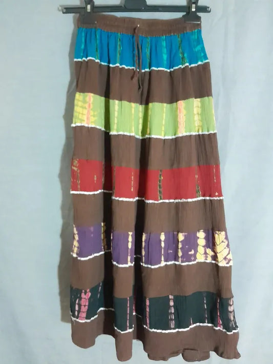 Fusta lunga multicolor. 100% bumbac.