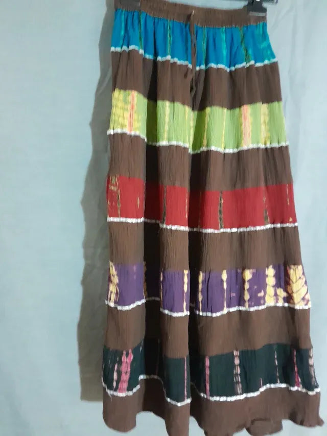 Fusta lunga multicolor. 100% bumbac.