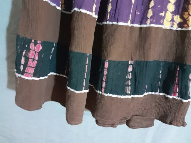 Fusta lunga multicolor. 100% bumbac.