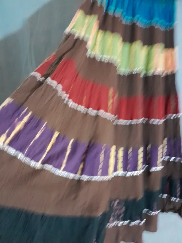 Fusta lunga multicolor. 100% bumbac.