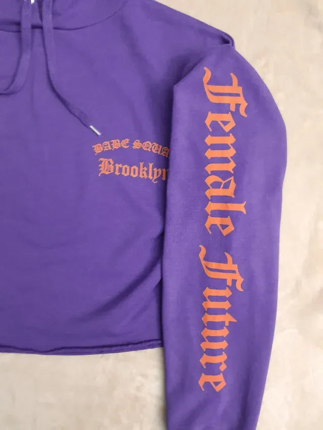 Hoodie mov, stil hip-hop, scurta.